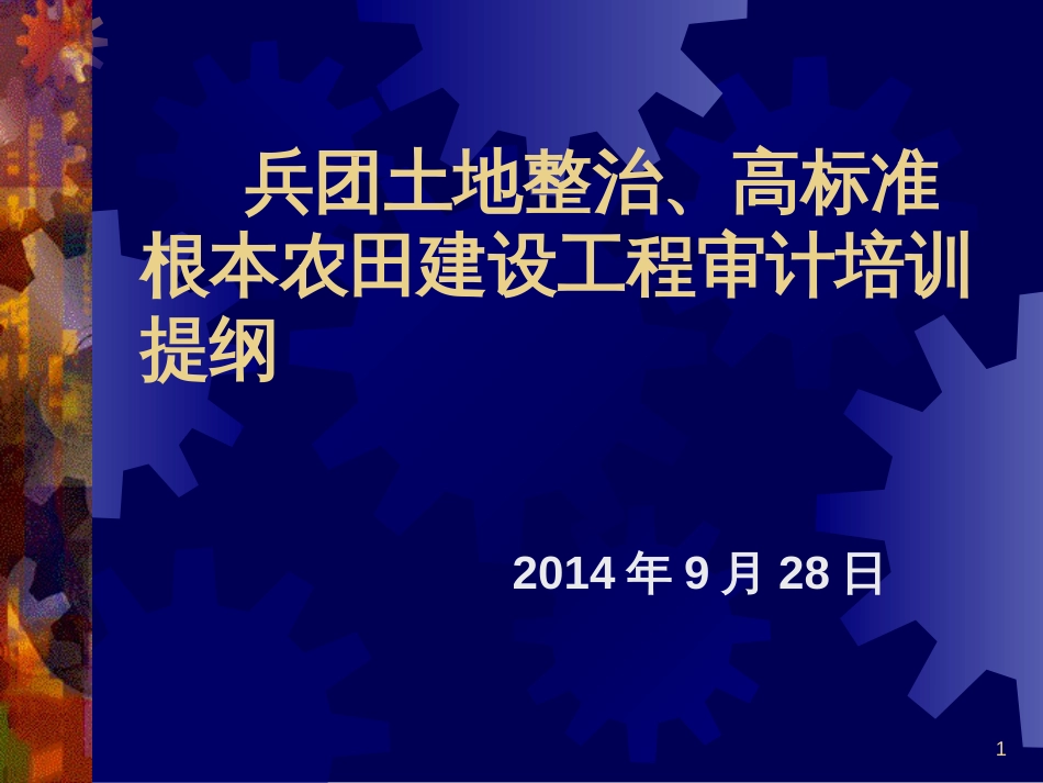 3审计局--兵团土地整治项目审计培训大纲_第1页