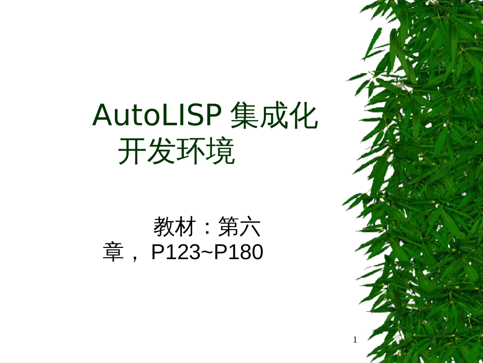 AutoLISP集成化开发环境_第1页