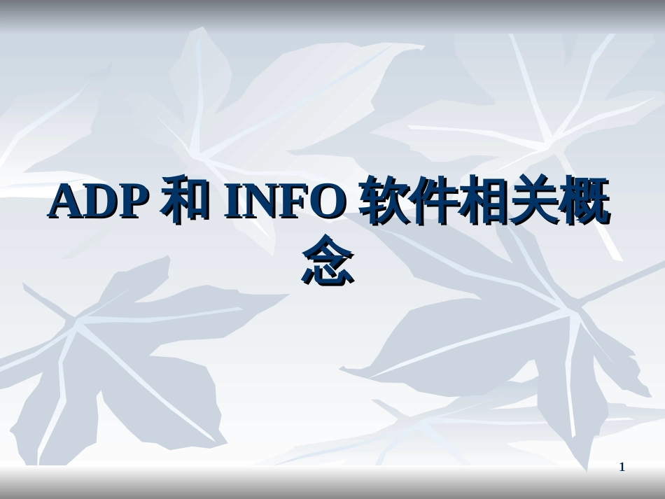 ADP和INFO软件相关概念_第1页