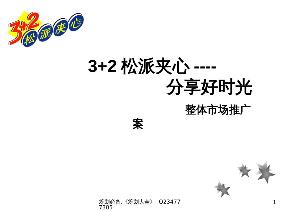 32松派夹心分享好时光整体市场推广案_第1页