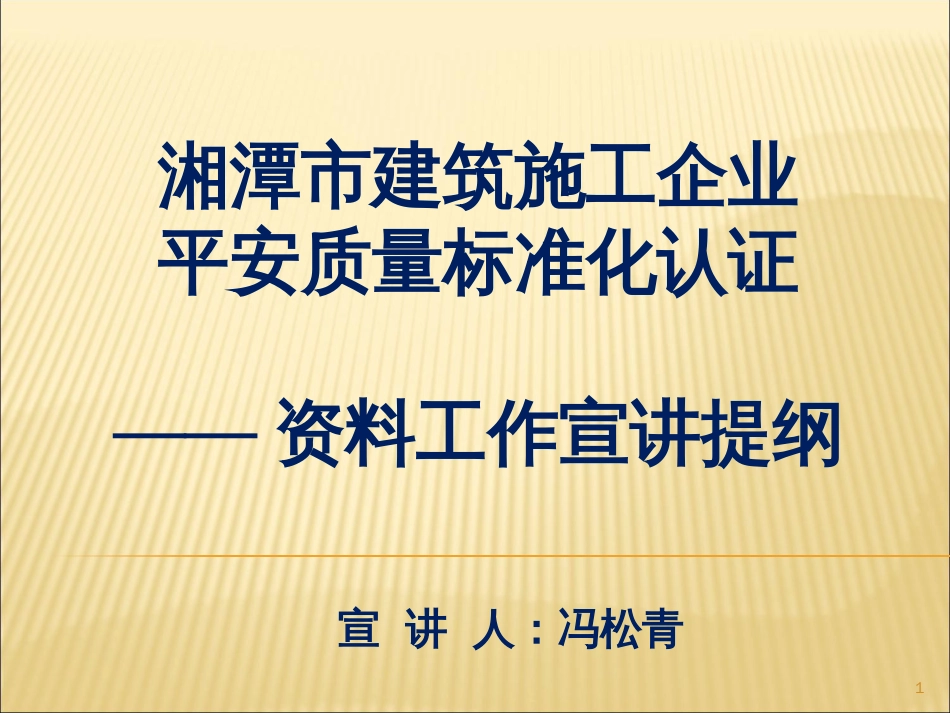 3月30日安全质量标准化认证资料授课_第1页