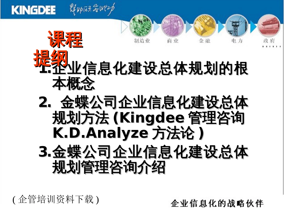 55金蝶公司企业信息化建设总体规划工作方法与工具 _第3页