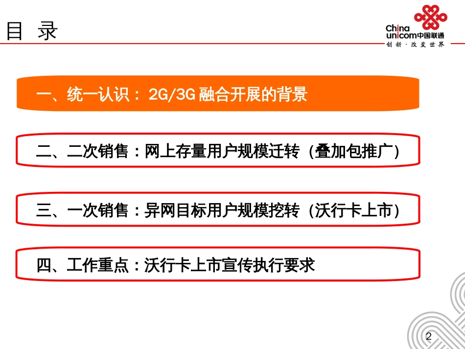 2G、3G融合发展暨“沃行卡”上市营销方_销售营销_经管_第2页