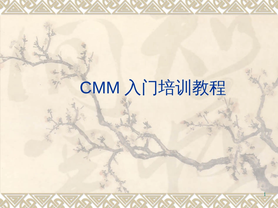 CMM入门培训材料_第1页
