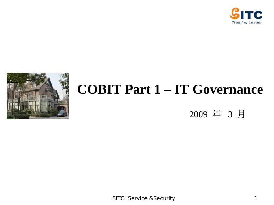 1COBITPart1ITGovernance---IT治理框架_第1页