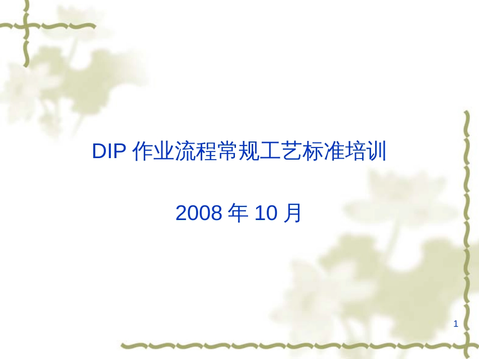 dip常规工艺培训_第1页