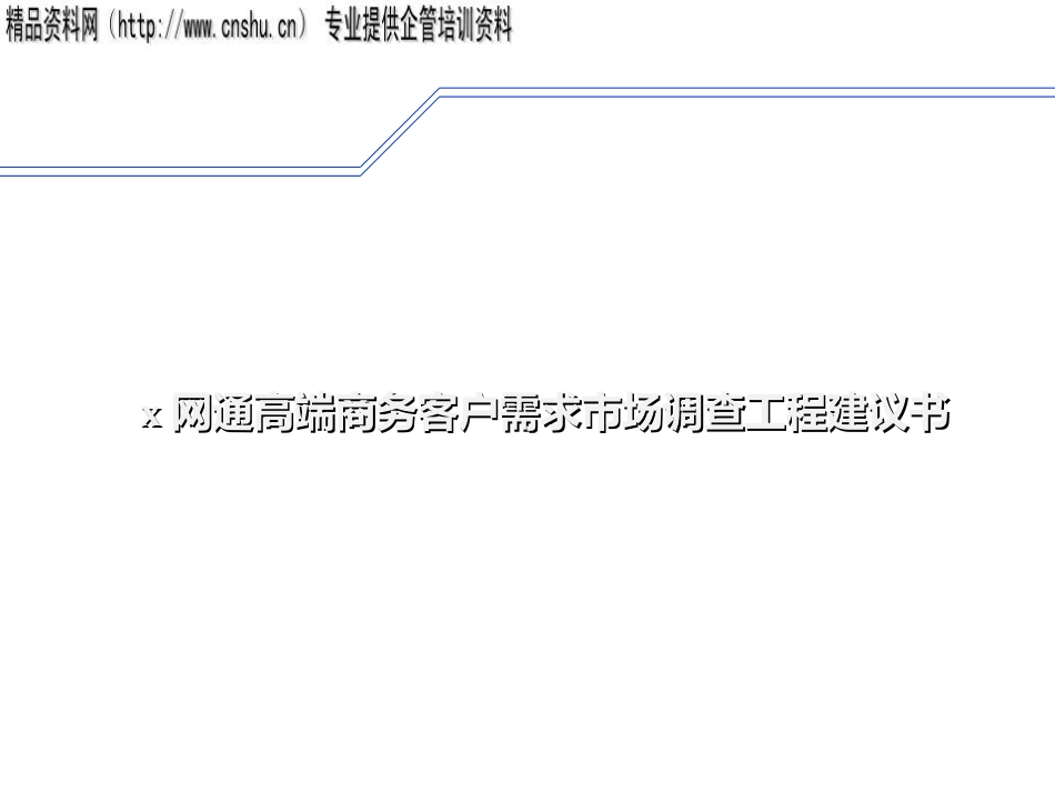 ajw_1220_x网通高端商务客户需求市场调查项目建议书(PPT47页)_第1页