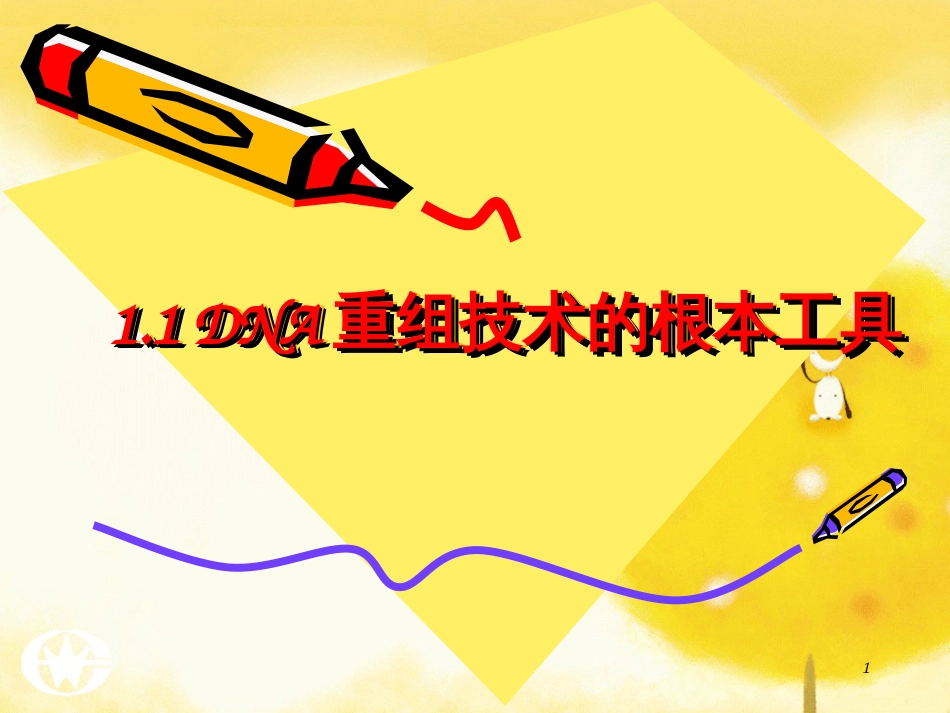 11DNA重组技术的基本工具陕西省柞水中学索文斌_第1页