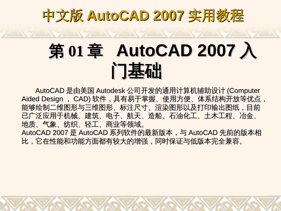 AUTOCAD2007入门基础_第1页