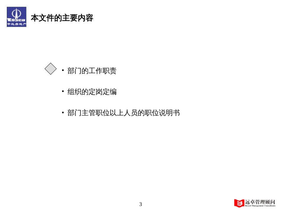 B09006中远房地产部门职责、定岗定编、职位说明书_第3页