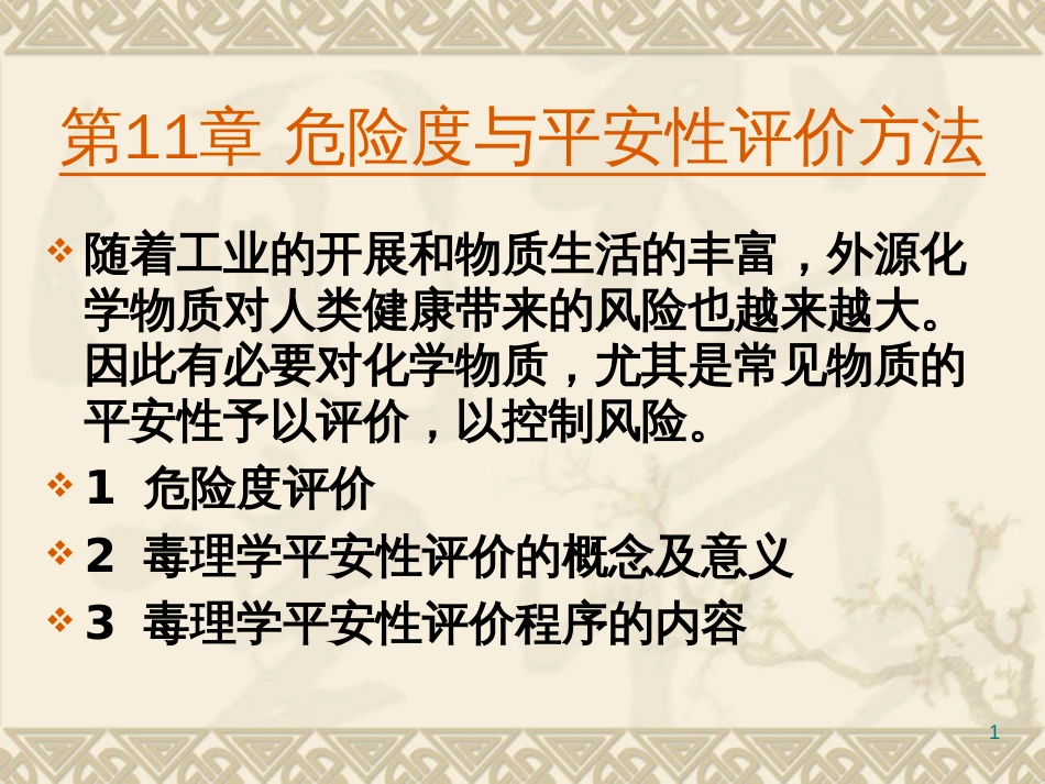 12第11章危险度与安全性评价方法_第1页