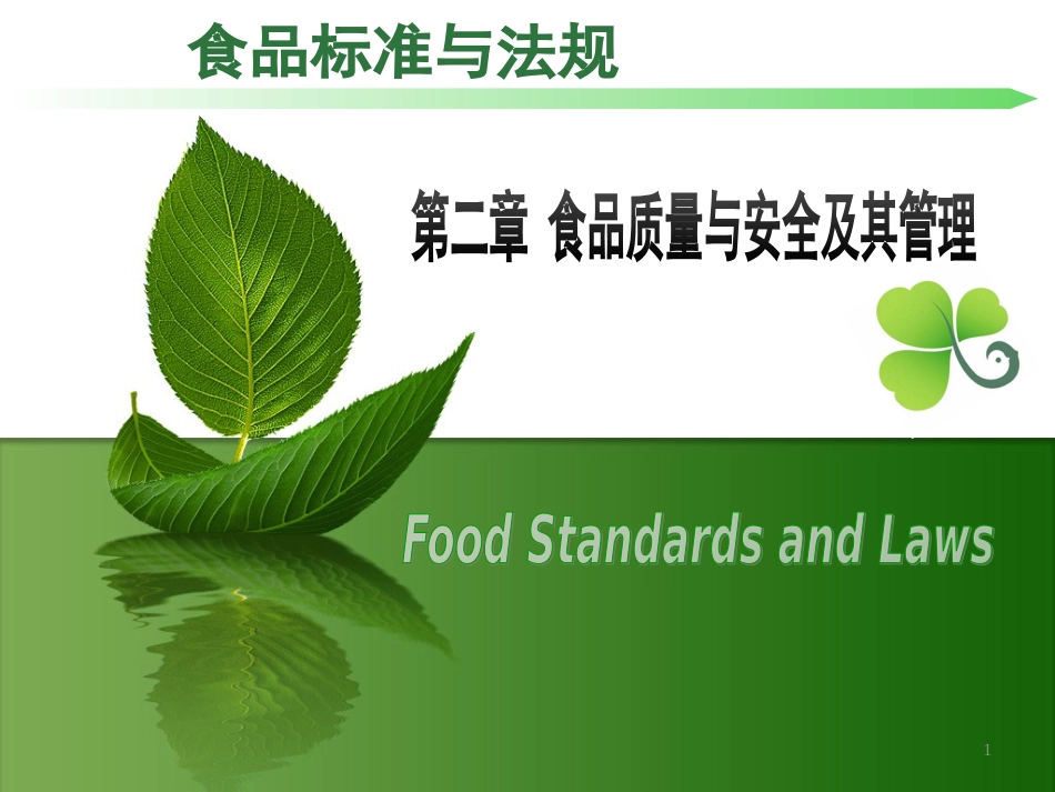 2食品质量与安全及其管理(食品标准与法律法规)_第1页