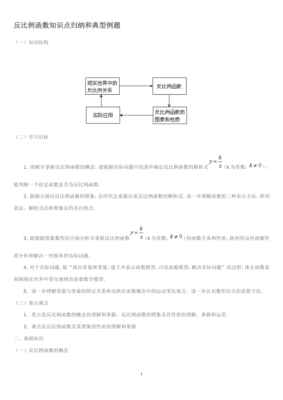 反比例函数知识点归纳重点[共10页]_第1页