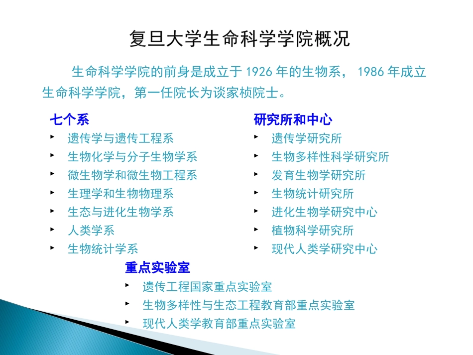 国家理科基础科学研究和教学人才培养基地工作汇报——复旦大学生命科学院_第3页