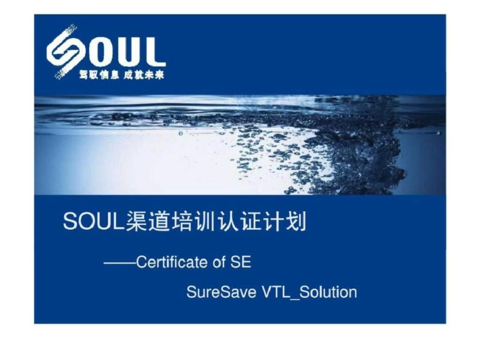 SOUL渠道培训认证计划——CertificateofSE文档资料_第1页