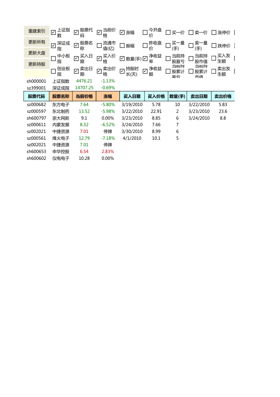 Excel股票交易记录表[共2页]_第1页