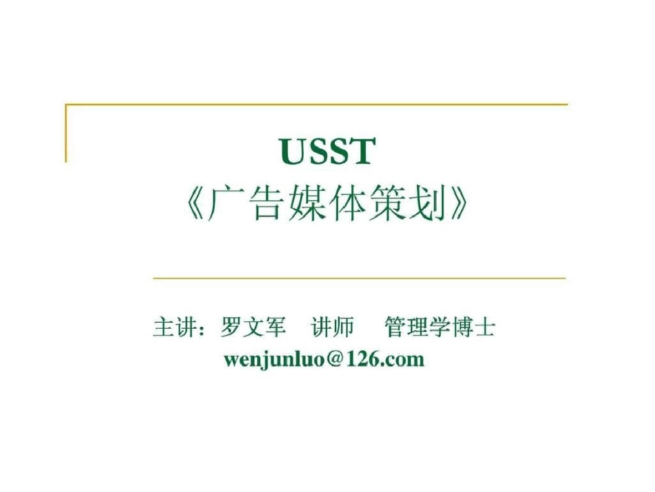 USST《广告媒体策划》文档资料_第1页