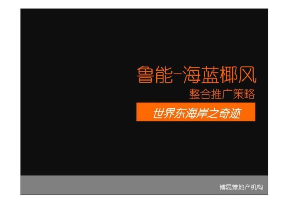 博思堂经典之作鲁能海蓝椰风整合推广策略文档资料_第1页