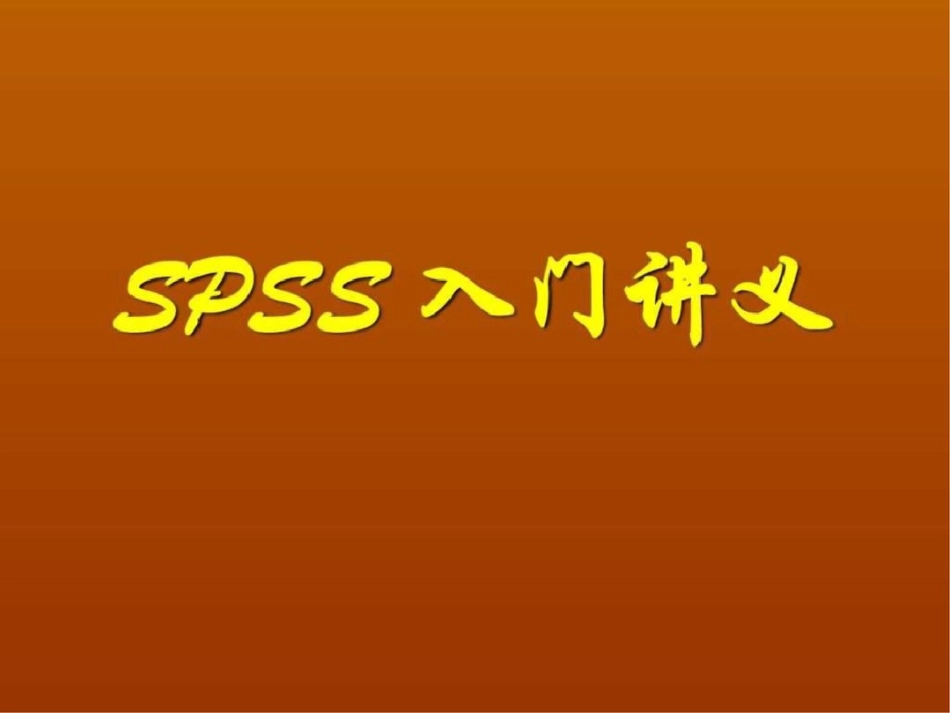 SPSS入门讲义图文文档资料_第1页