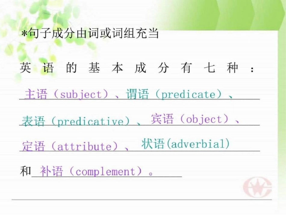 句子成分句型分析.ppt文档资料_第2页