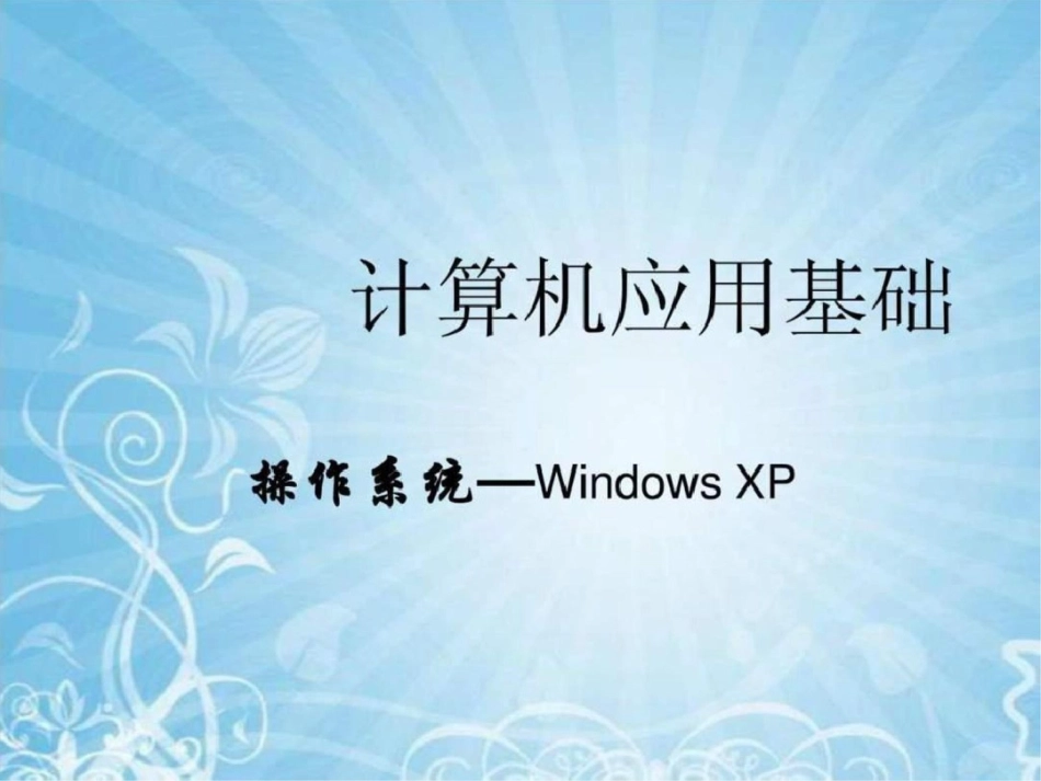 WindowsXP操作系统文档资料_第1页