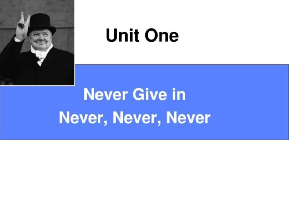 UNIT1NEVERGIVEINNEVER,NEVER,NEVER图文文库.ppt文档资料_第1页