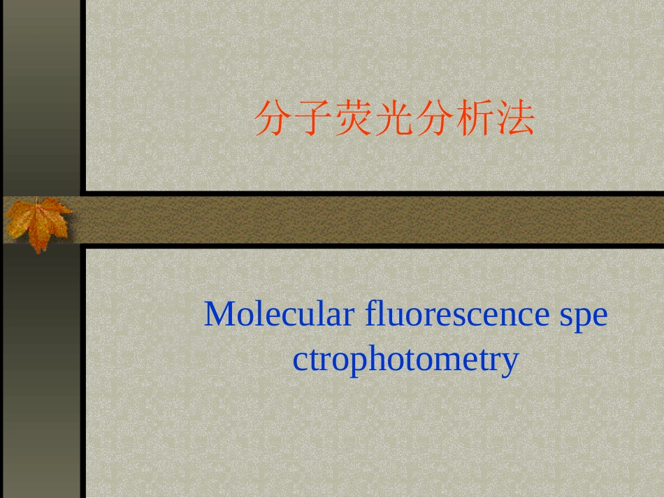 分子荧光分析法[共43页]_第1页