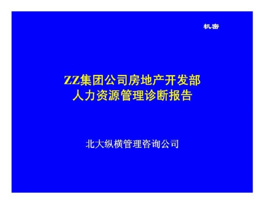 ZZ集团公司房地产开发部人力资源管理诊断报告文档资料_第1页