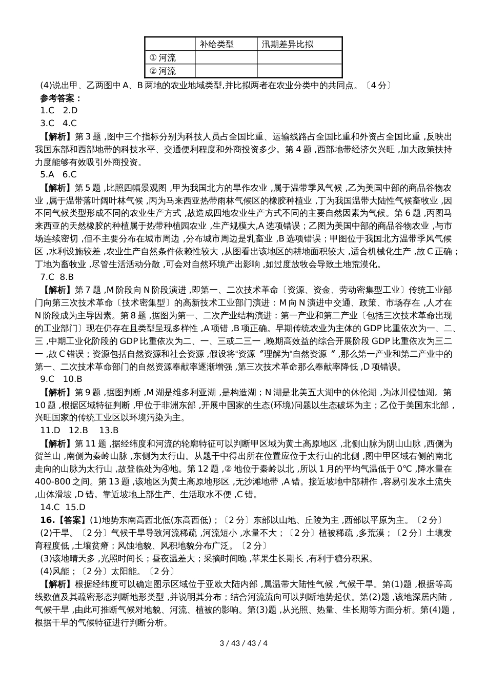 高考一轮复习地理环境与区域发展专题训练_第3页