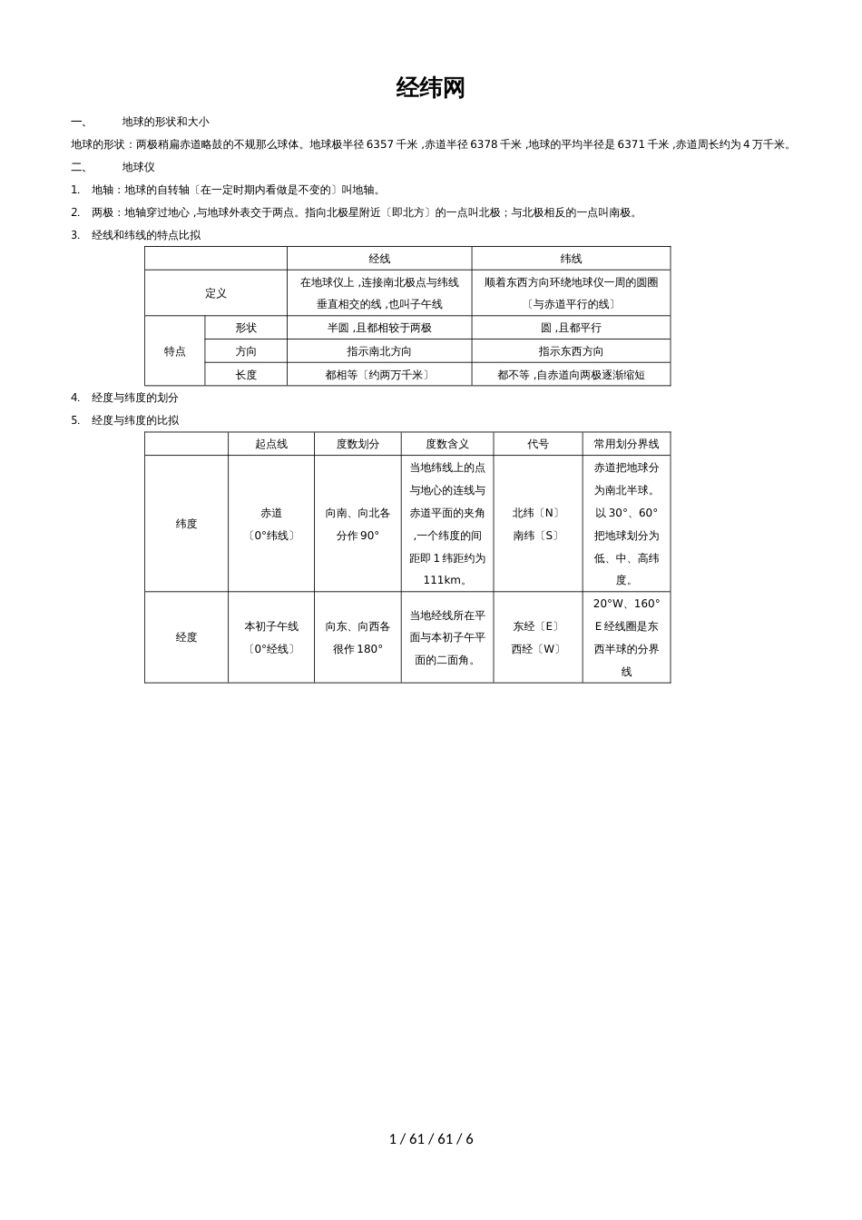 高考复习课：经纬网及其应用 （无答案）_第1页