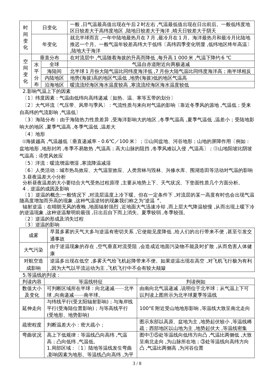 高考高三地理一轮复习大气的热状况与大气运动讲义（经典打印版）_第3页