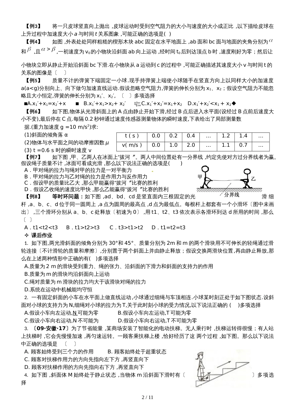 高考物理复习第3章牛顿运动定律学案（无答案）_第2页