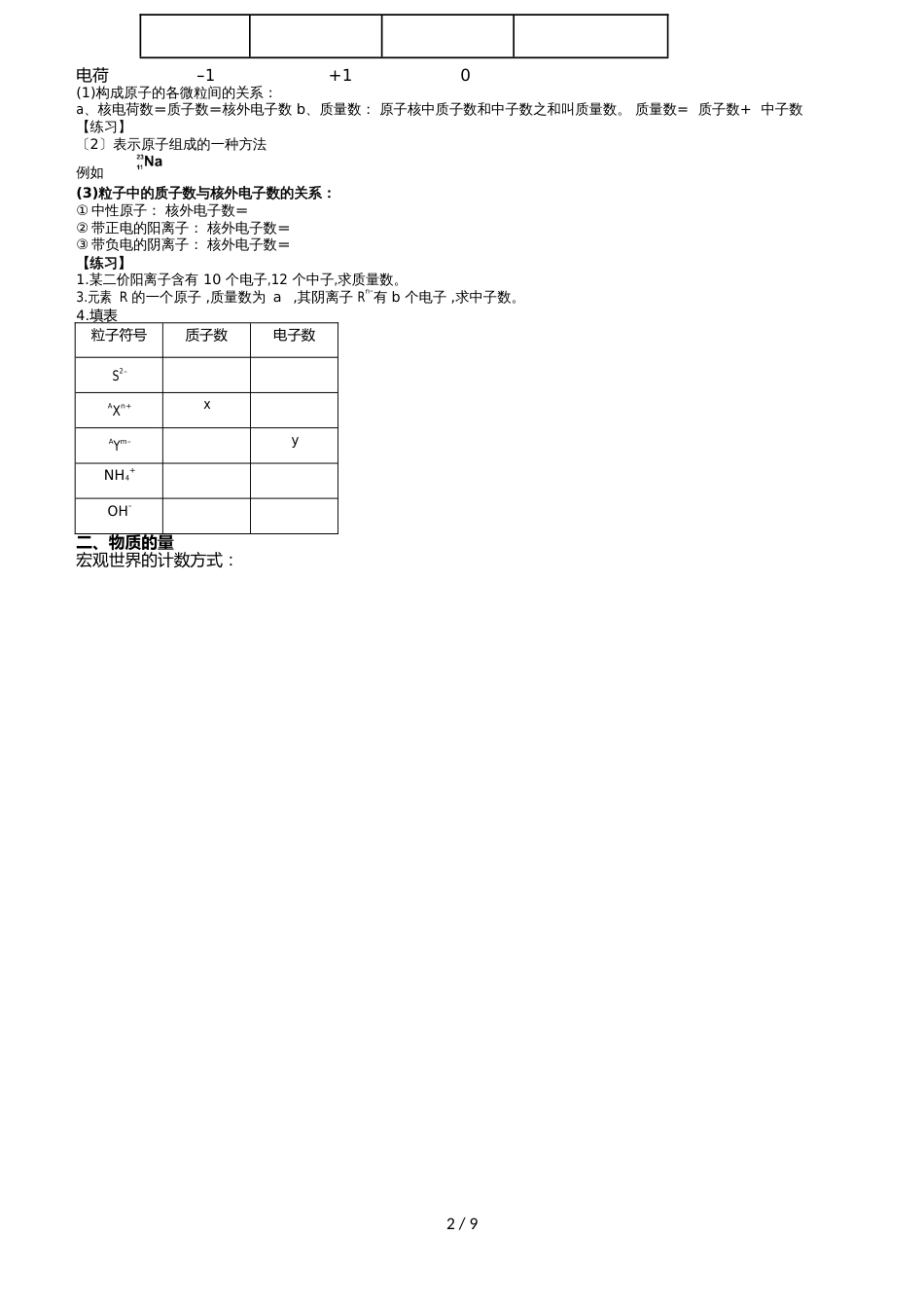 高三一轮复习《物质的结构和物质的量初步》讲义word（含解析）_第2页