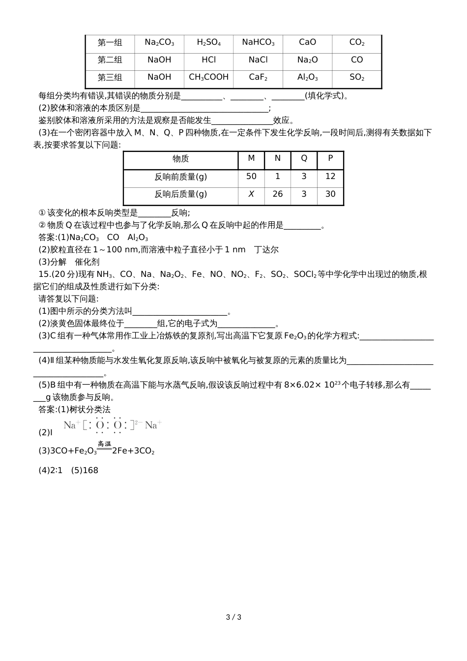 高考化学一轮复习专题演练测试卷：2.1物质的分类_第3页