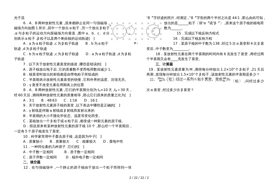 高二物理选修34第十九章：19.2放射性元素的衰变(无答案)_第2页