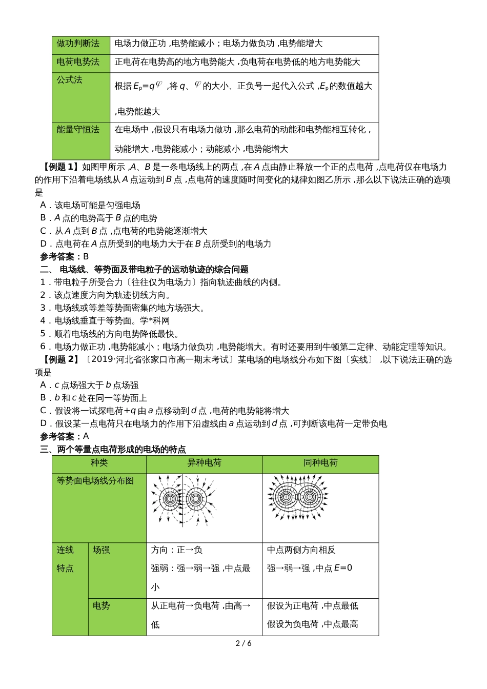 高二物理（人教版）选修31讲义：1.4 电势能和电势_第2页