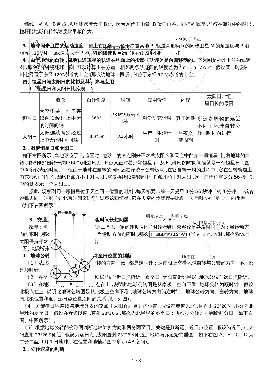 高三地理一轮复习讲稿（第5讲）地球运动的基本规律_第2页