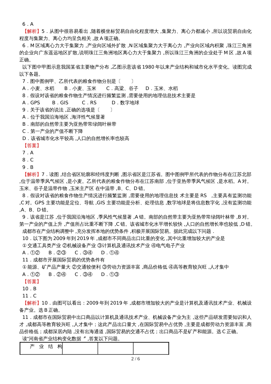 高考地理考点专项训练：资源的跨区域调配_第2页