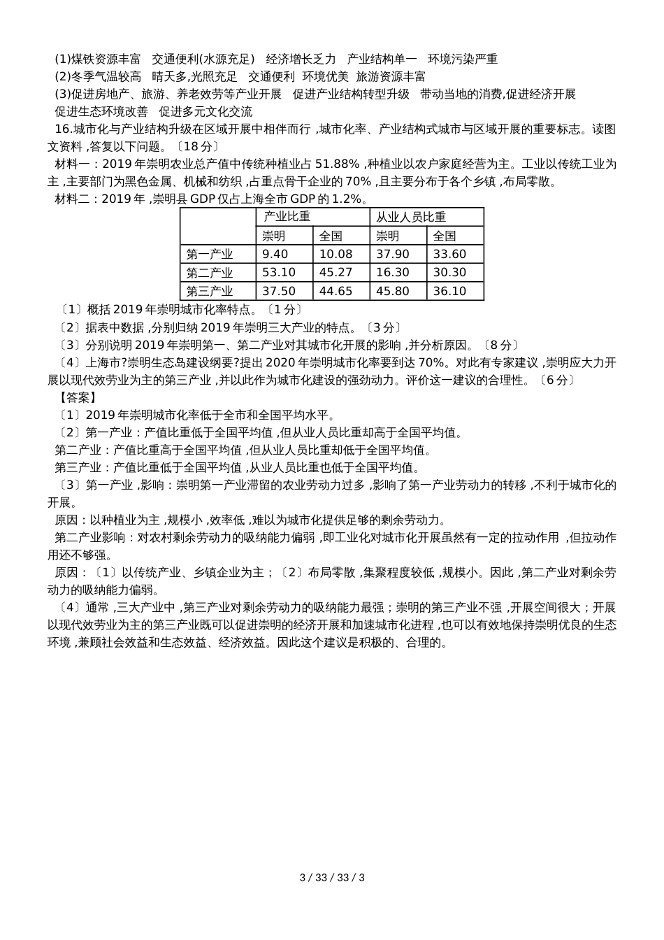 高考一轮城市空间结构与城市化同步测试题_第3页