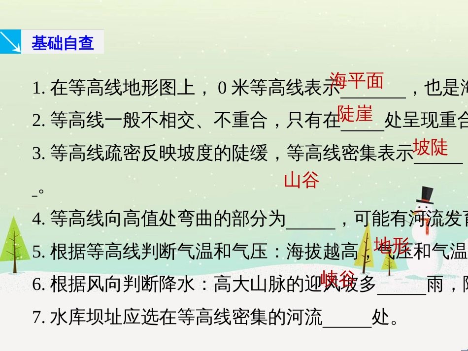 高考地理大二轮复习 第二部分 专题三 回扣基础 微专题1 等高线地形图课件 (1)_第2页