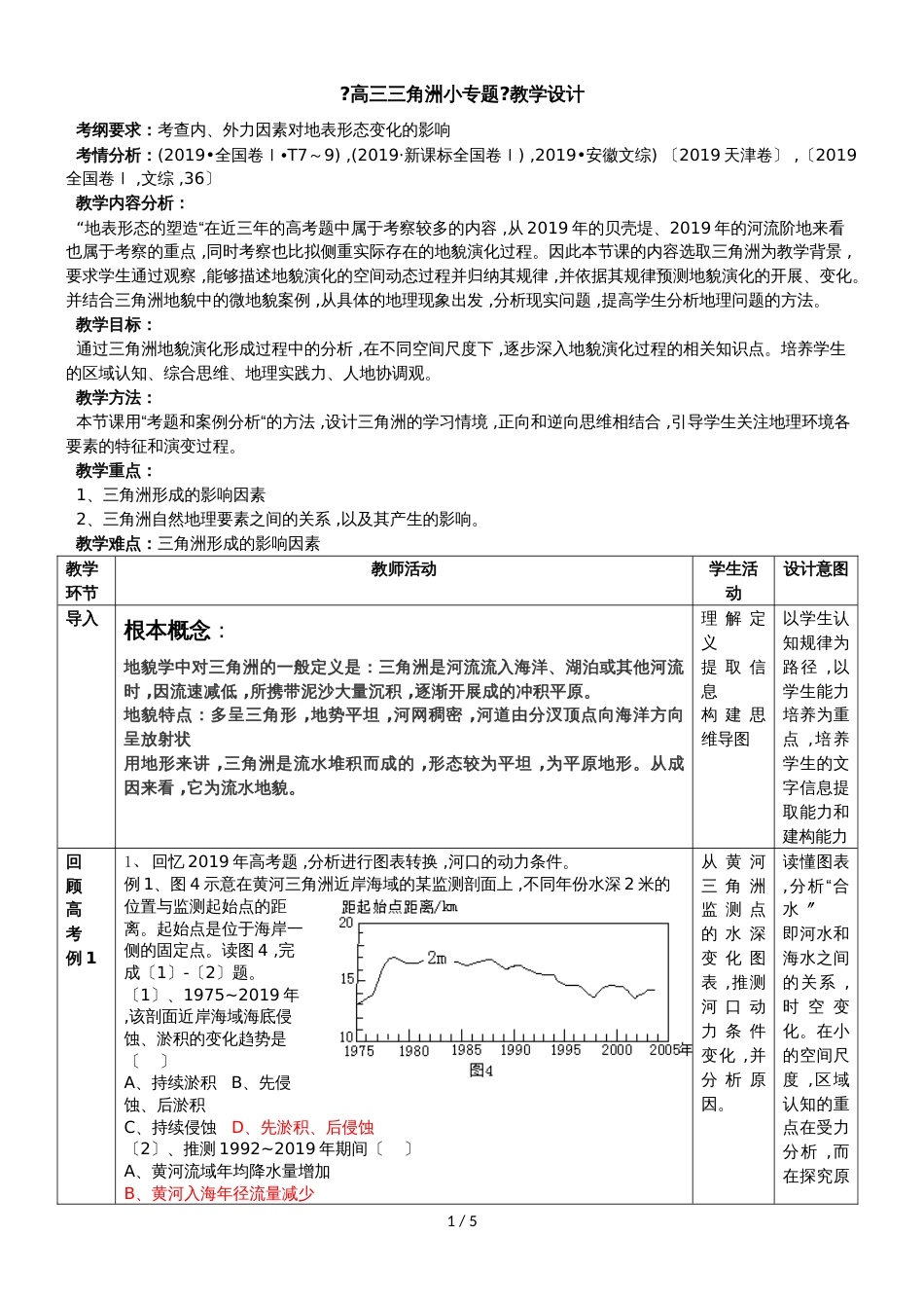 高三地理三角洲专题教学设计_第1页