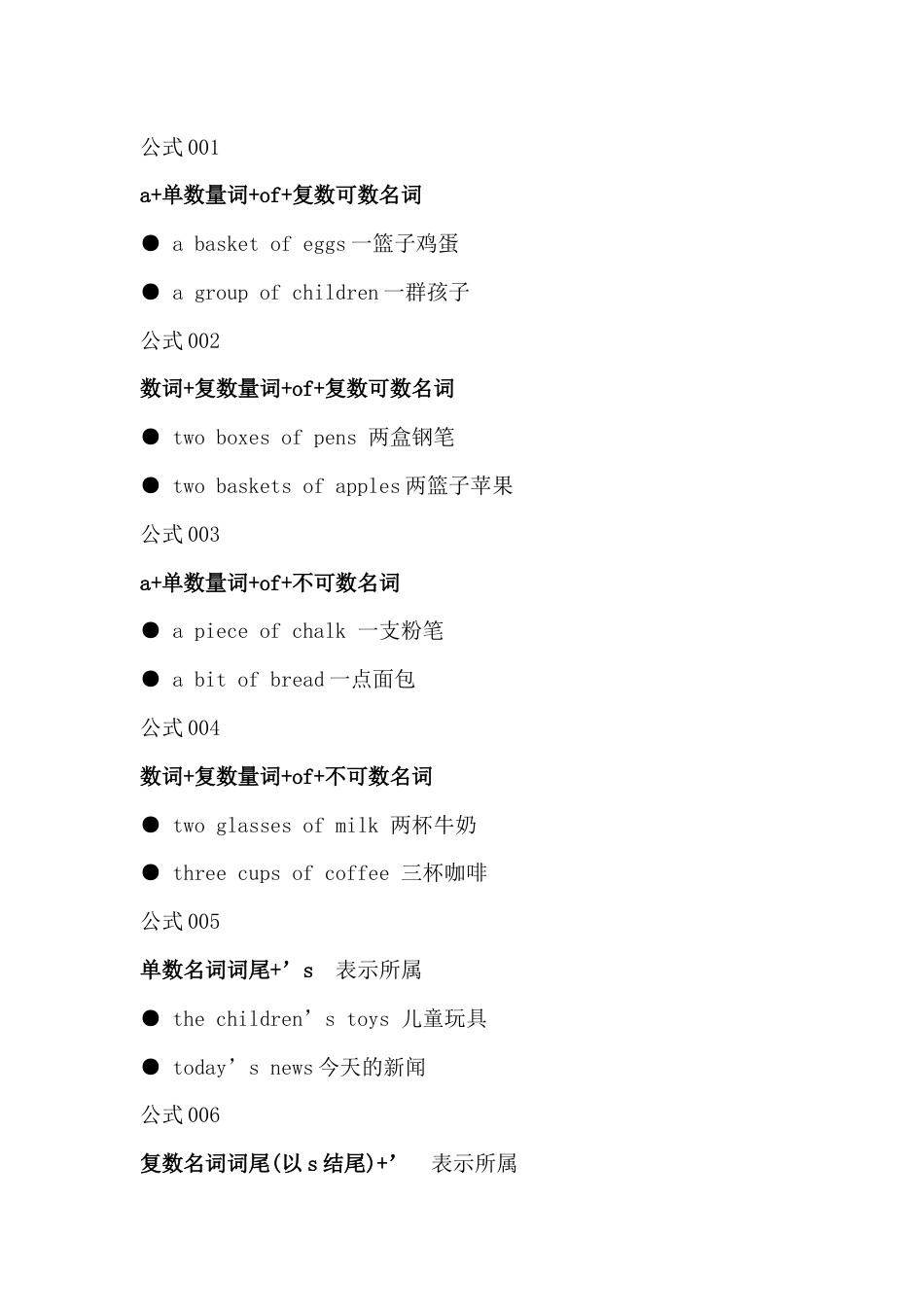 中考必背的100个英语语法公式_第1页