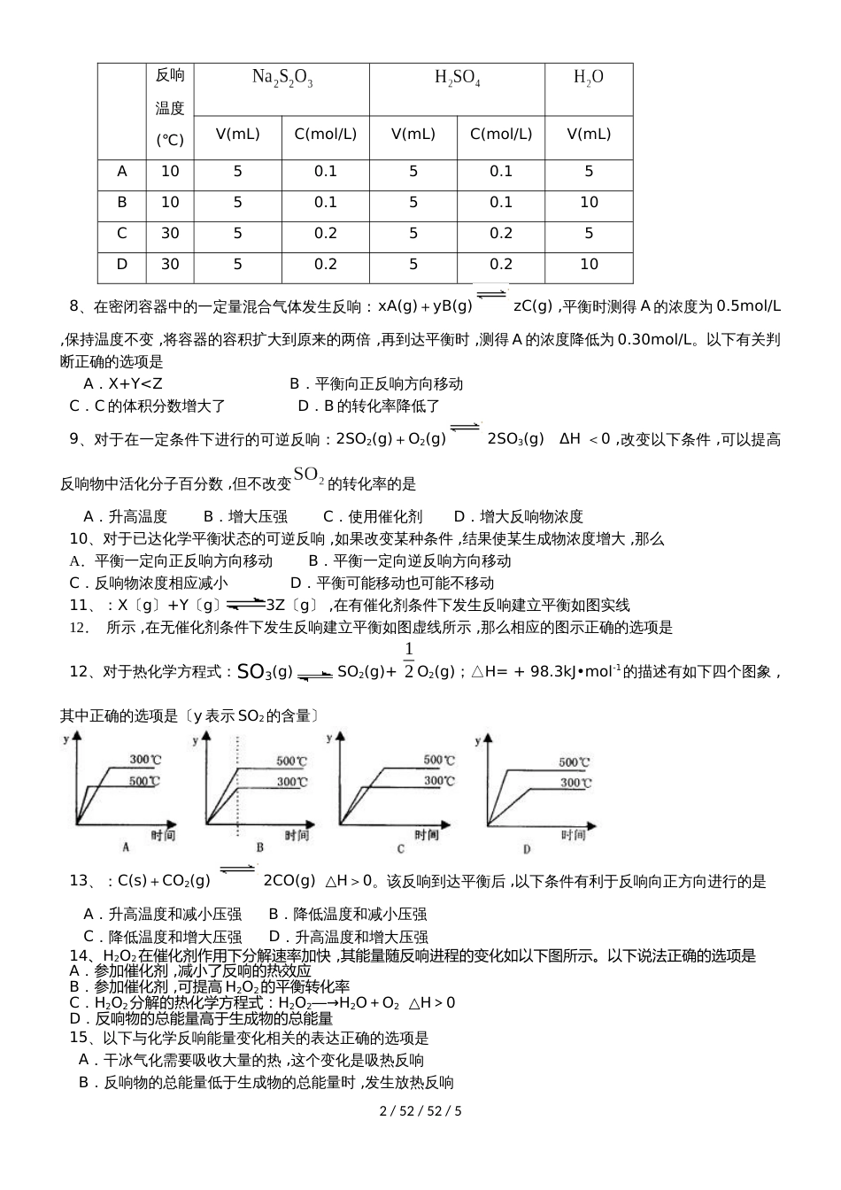 湖南省长沙市铁路一中20182019学年高二第一次阶段性测试化学试卷_第2页