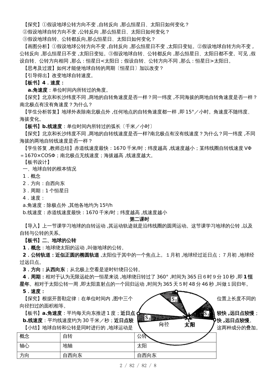 湖南省麓山国际学校湘教版高中地理必修一1.3  地球的运动  教案_第2页