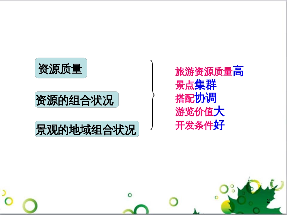 高中地理 2.2 旅游资源开发条件的评价课件 新人教版选修3_第2页