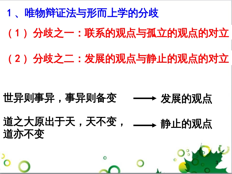 高中政治《综合探究 坚持唯物辩证法 反对形而上学》课件2 新人教版必修4_第3页