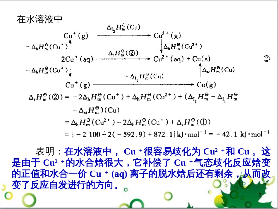 高中化学热力学复习 14 对Cu的价态稳定性的热力学讨论课件_第2页