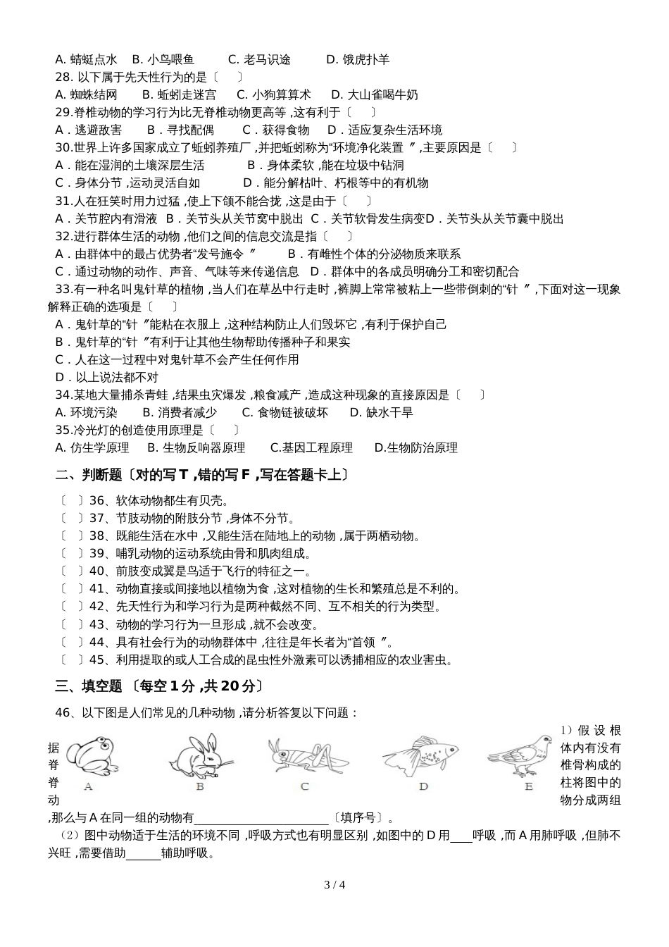 广外佛山外校第一学期八年级期中考试模拟（无答案）_第3页