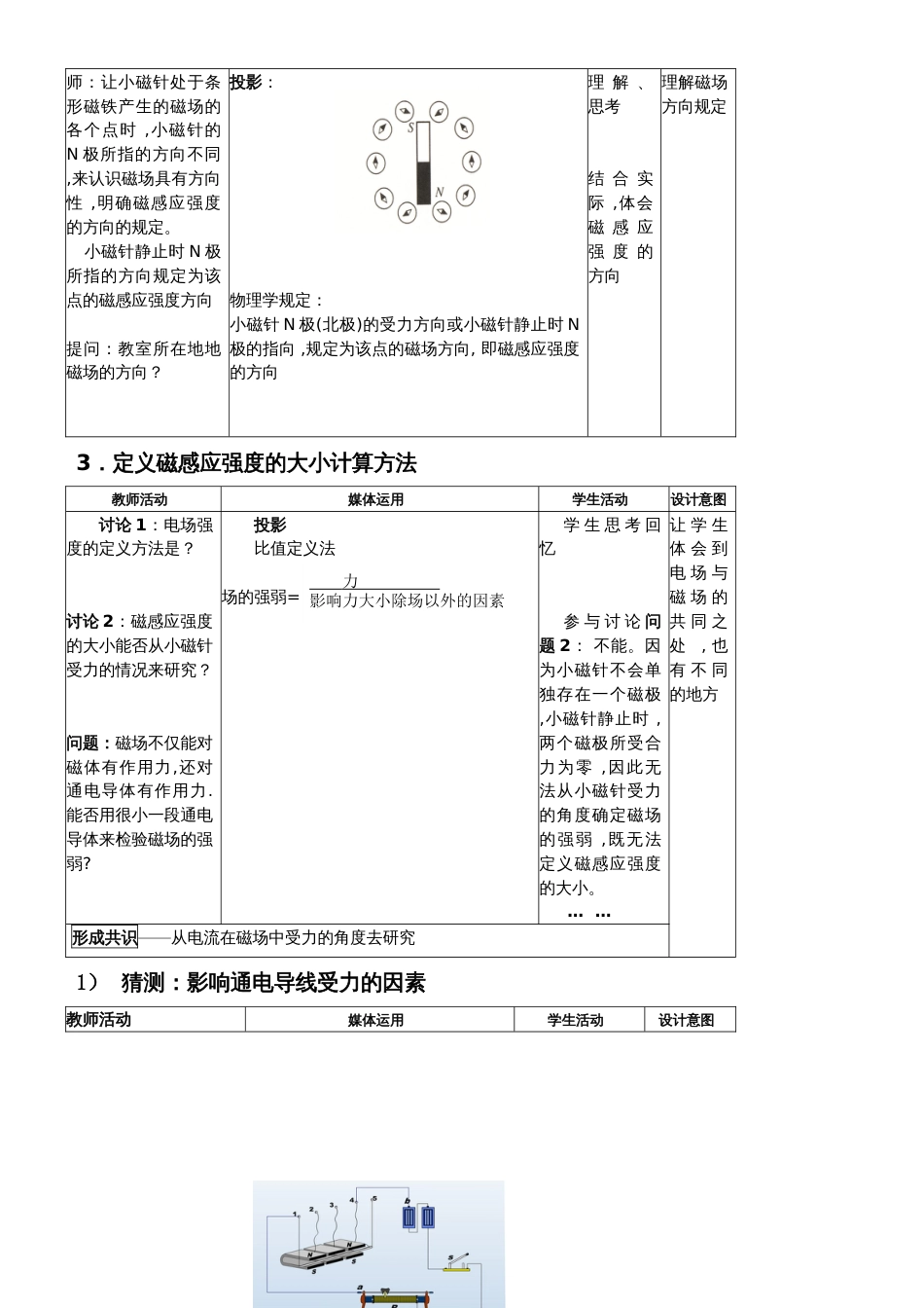 高中物理 人教版选修31 第三章 3.2《磁感应强度》教学设计_第3页