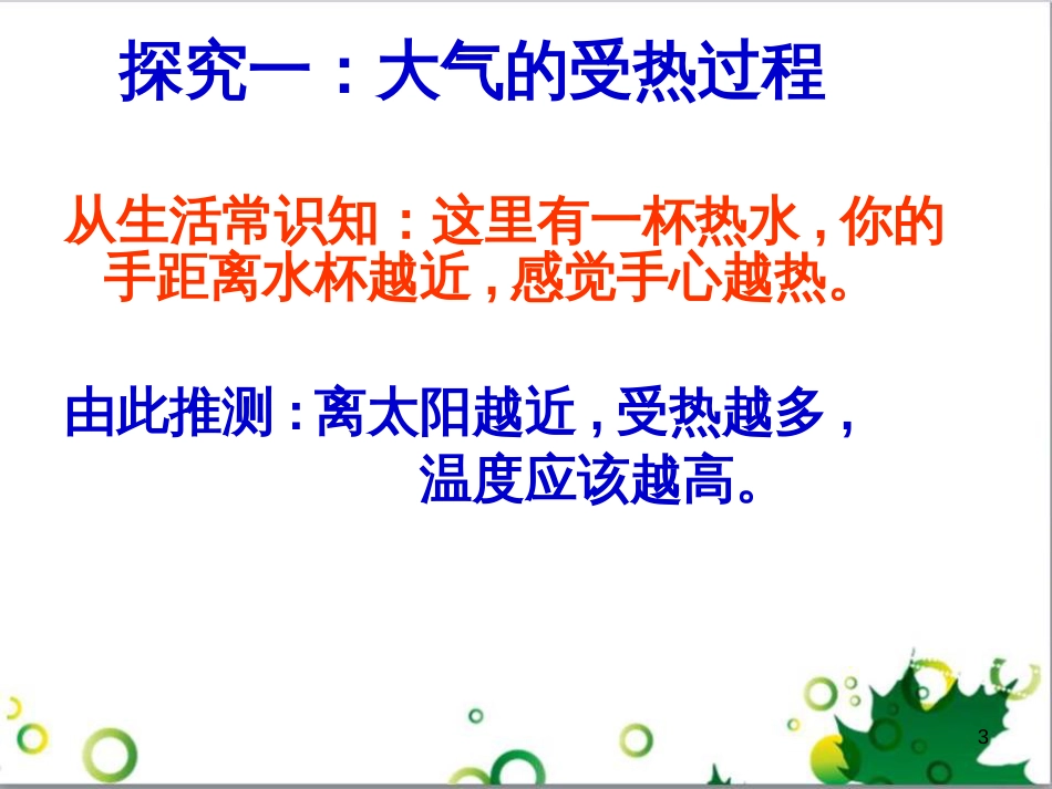 高中地理 第二章 地球上的大气 第一节 冷热不均引起的大气运动-大气的受热过程课件 新人教版必修1_第3页